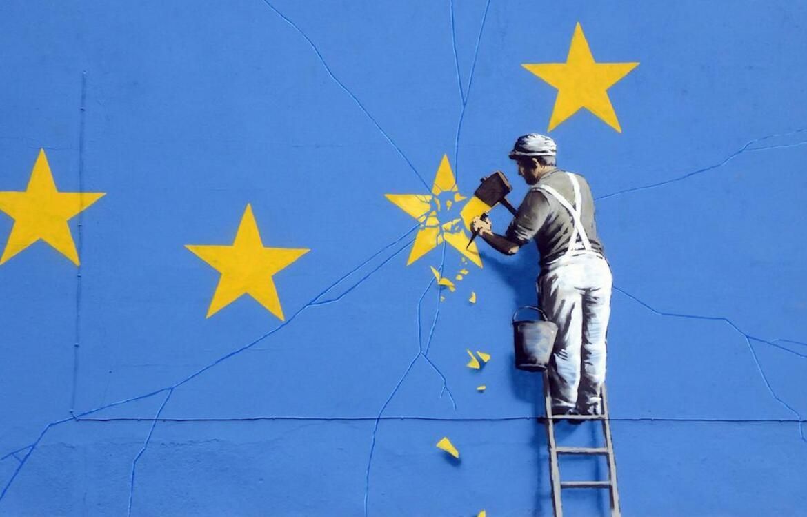 Graffiti de Banksy réalisé à Douvres à l'occasion du Brexit.