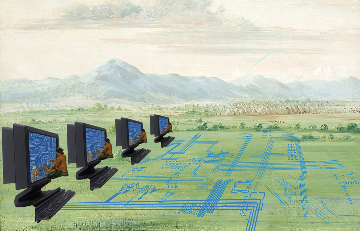 Weaving Wires 2 ©Hanna Barakat & Archival Images of AI + AIxDESIGN. betterimagesofai.org