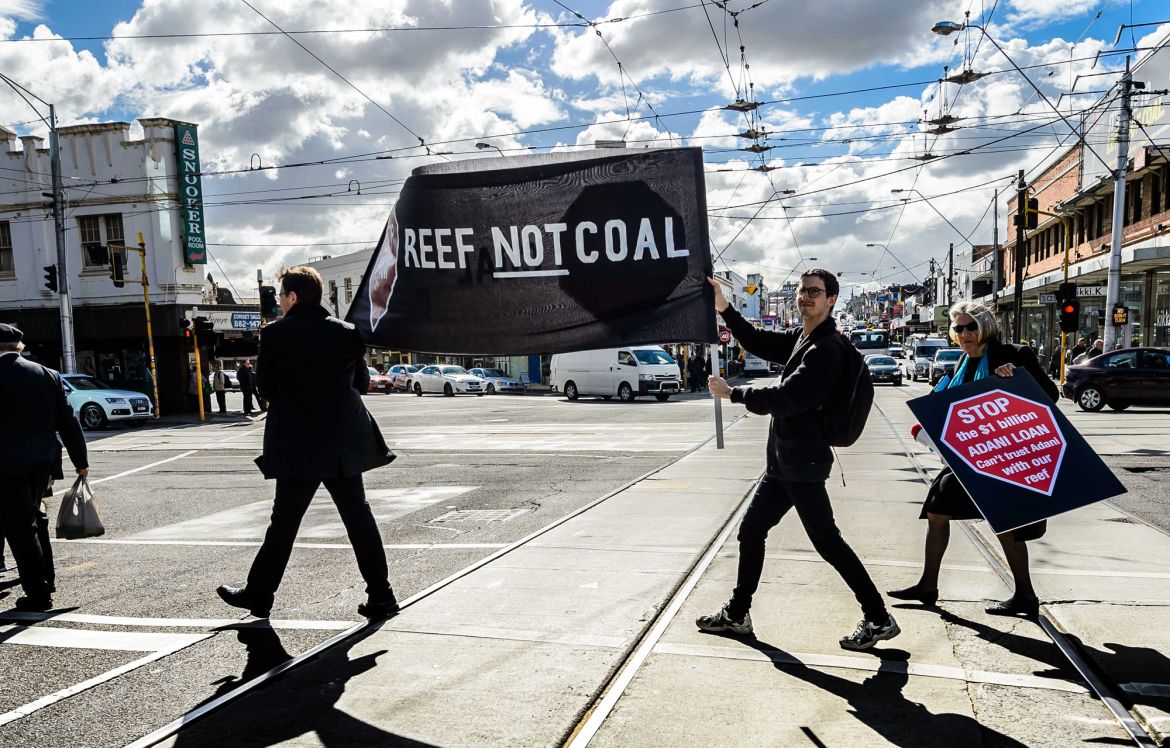 Manifestation contre le projet de mine Carmichael, le  2 mai 2017,